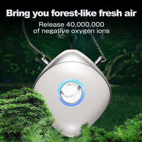  Woolala Wearable Air Necklace Personal Air Necklace Around Neck Ion Generator for Travel Office 29Hours Long Battery Life