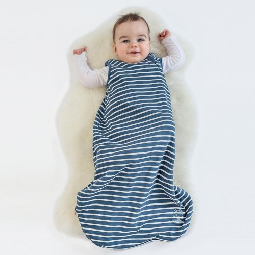  Woolino Baby Sleep Bag, 4 Season Basic Merino Wool Infant Sleeping Bag, 0-6m, Navy Blue