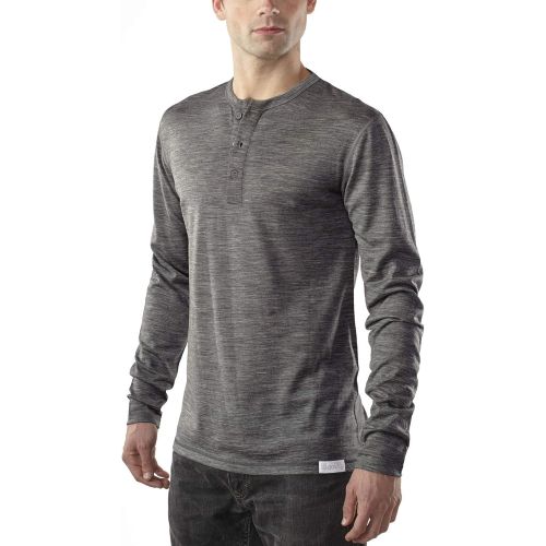  Woolly Clothing Co Woolly Clothing Mens Merino Wool Long Sleeve Henley - Everyday Weight - Wicking Breathable Anti-Odor