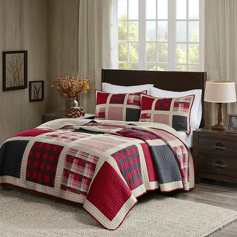  Woolrich Huntington Reversible Quilt Set in Red