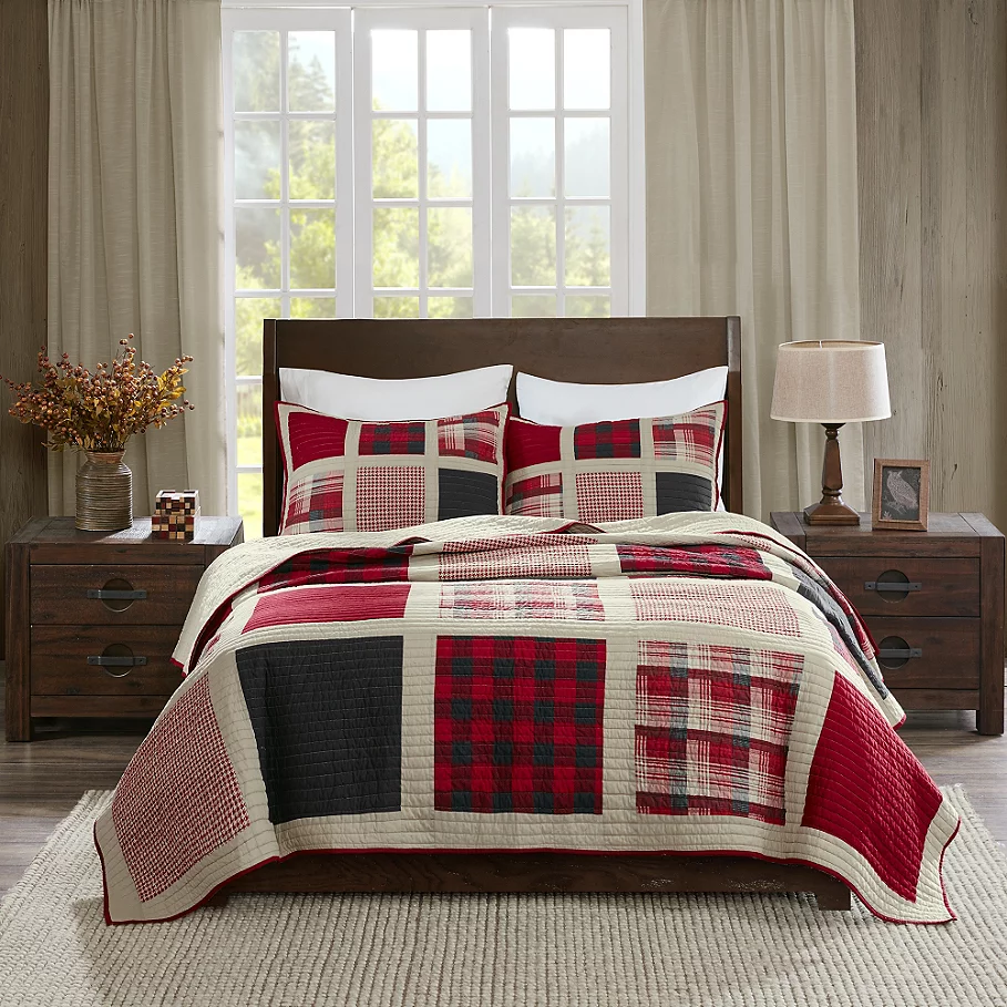  Woolrich Huntington Reversible Quilt Set in Red