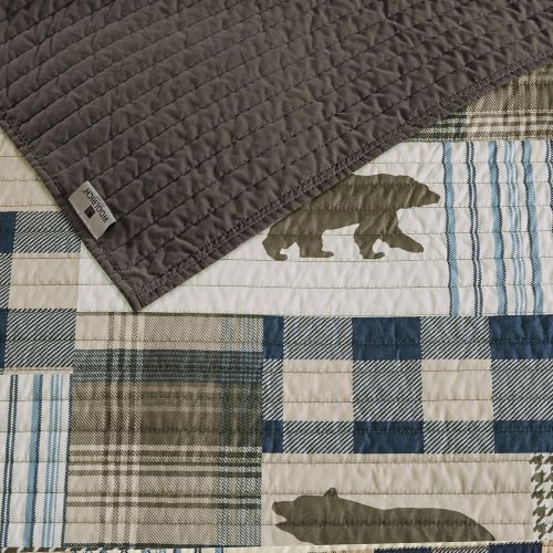  Woolrich Twin Falls Quilt Set, BrownBlue