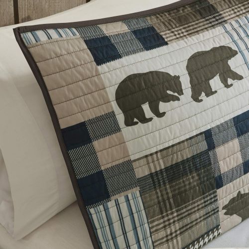  Woolrich Twin Falls Quilt Set, BrownBlue