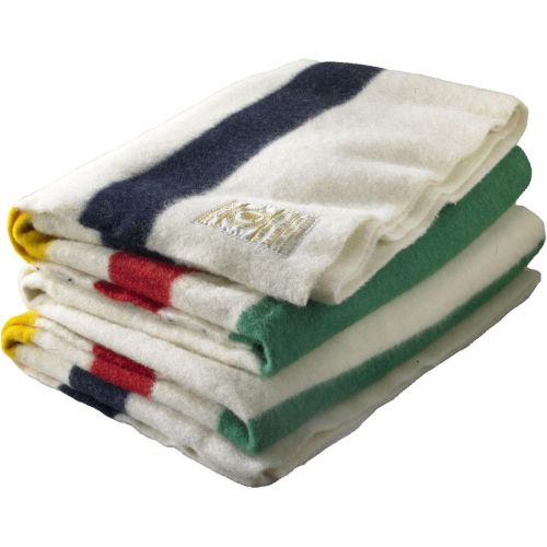  Woolrich Hudson Bay 8 Point Blanket Natural with Multi Stripes