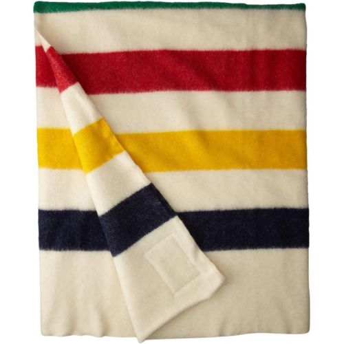  Woolrich Hudson Bay 8 Point Blanket Natural with Multi Stripes