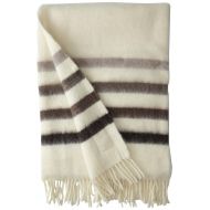 Woolrich Hudson Bay Capote Throw Natural with Brown Stripes