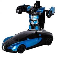 Woolves Transforming RC Remote Control Robot,Transforming Bugatti Rc Car for Kids, Robot Toy Electric Car Model with Remote Controller,Toy VehicleRobot