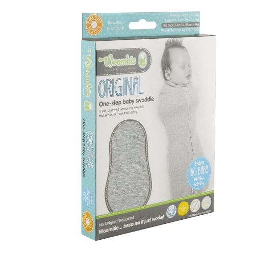  Woombie Original Nursery Swaddling Blanket for Babies Up to 3 Months (Mod Waves, Newborn 5-13 lbs)