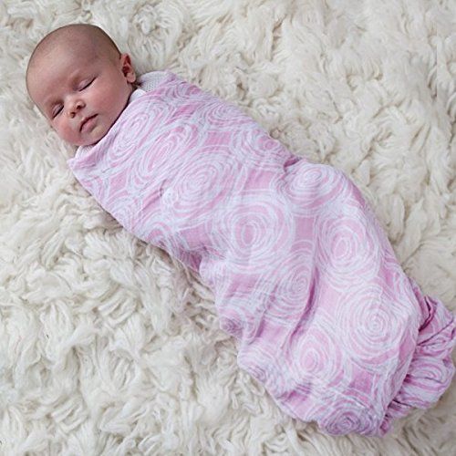  Woombie Swaddle - Muslin Air System - 3-In-1 Breathable Swaddle and Nursing Cover - Newborn (0-3 Months) (Roses)