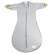 Woombie Soothie Misty Gray Sack with Green Built in Nature Pacifiers, 3-6 Months