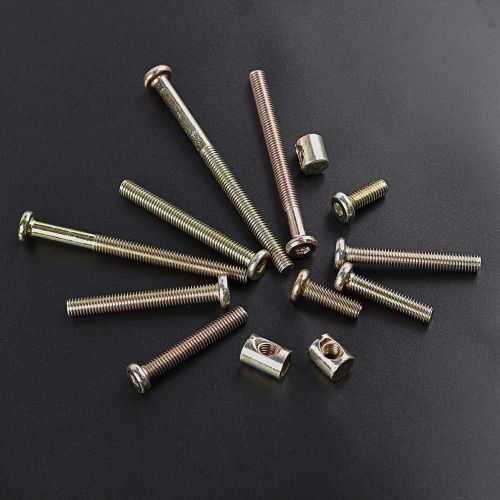  Woopais Crib Screws Parts Replacements - M6 Baby Bed Crib Bolts and Barrel Nuts for Furniture Bed Cot Bunk 16mm 20mm 30mm 40mm 45mm 50mm 55mm 70mm 75mm 85mm Crib Bolts