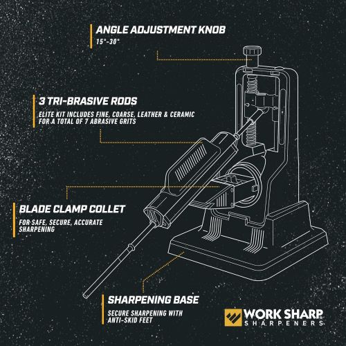  Work Sharp Precision Adjust Elite Knife Sharpener Including Additional Sharpening Stones and Carry Case