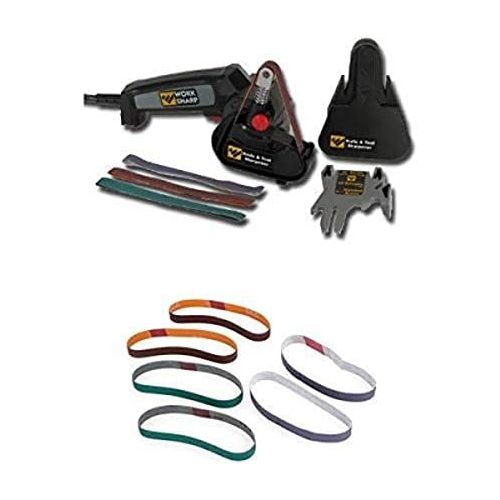 Work Sharp WSKTS Knife and Tool Sharpener and Replacement Belt Kit