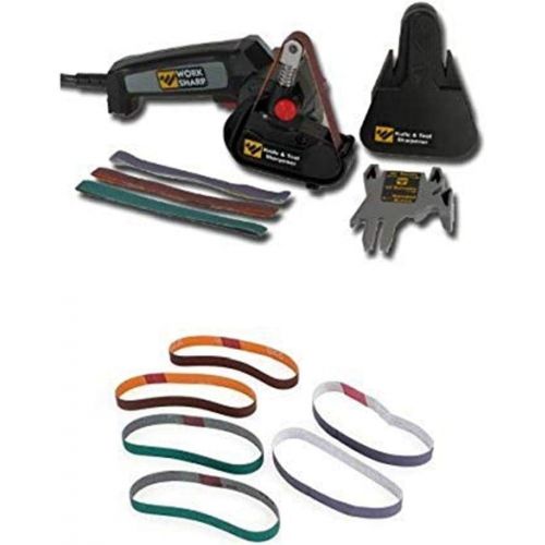  Work Sharp WSKTS Knife and Tool Sharpener and Replacement Belt Kit