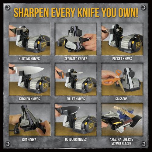  Work Sharp Knife & Tool Sharpener Ken Onion Edition - Precision Sharpening from 15° to 30°, Premium Flexible Abrasive Belts, Variable Speed Motor, Multi-Positioning Sharpening Modu