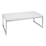 Work Smart/Ave Six AVE SIX Wall Street Wood Veneer Coffee Table with Chrome Accents, White