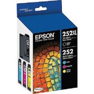 Workforce Epson 252XL/252 High-Yield Black And Standard-Yield Cyan/Magenta/Yellow Ink Cartridges, Pack Of 4 (Model T252XL-BCS)