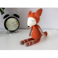 /WorkroomJuliaLitvin Fox Newborn Photo props,Newborn baby gift, Knit fox,Baby toys,Stuffed toy,Baby gift,Soft toy,Soft fox,Knit forest animals,Burnt orange