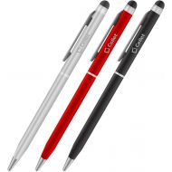 Works for GIGABYTE by Cellet PRO Stylus Pen for Acer Iconia A1-724 with Ink, High Accuracy, Extra Sensitive, Compact Form for Touch Screens [3 Pack-Black-Red-Silver]