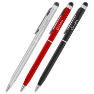 Works for Phone 2 by Cellet PRO Stylus Pen for Razer Phone 2 with Ink, High Accuracy, Extra Sensitive, Compact Form for Touch Screens [3 Pack-Black-Red-Silver]