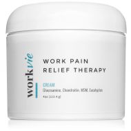 Workvie Pain Relief Cream Therapy [4oz] for Carpal Tunnel, Back Pain, Neck Pain - Reduces Inflammation with Glucosamine, Chondroitin, MSM, Eucalyptus