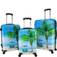 World+Traveler World Traveler Palm Tree Hardside 3-Piece Spinner Luggage Set