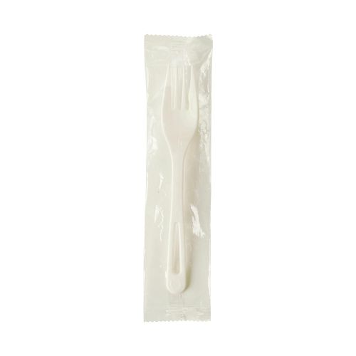  World Centric FO-PS-I Compostable TPLA 6.3 Forks, Individually Wrapped (Pack of 750)