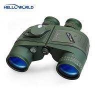 World Optical Binoculars 10X50 Marine Military Binoculars with Night Vision Rangefinder and Compass 100% Waterproof BAK4 for Adults Kids for Floating Birdwatching Hunting with Carr