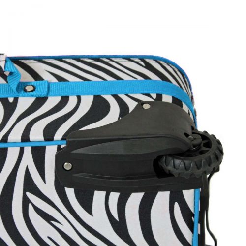  World Traveler Zebra 3-Piece Expandable Upright Luggage Set, Teal Trim