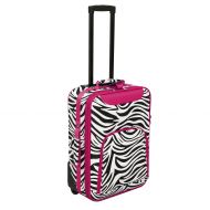 World Traveler 20 Inch Rolling Carry-On Luggage Suitcase, Dark Purple Trim Zebra, One Size