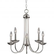 World of Bright Chandeliers 5 Light Fixtures with Brushed Nickel Finish Metal Material Candelabra 20 300 Watts