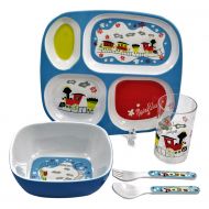 World of Mary Blair 5 Piece Childrens Melamine Gift Set Trains