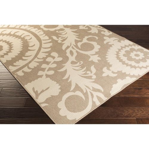  WorldWeavers Alysia Beige and cream Indoor / Outdoor Area Rug 53 Round