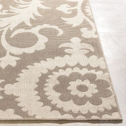  WorldWeavers Alysia Beige and cream Indoor / Outdoor Area Rug 53 Round