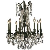 Worldwide Lighting Windsor Collection 8 Light Flemish Brass Finish and Clear Crystal Chandelier 24 D x 30 H Large