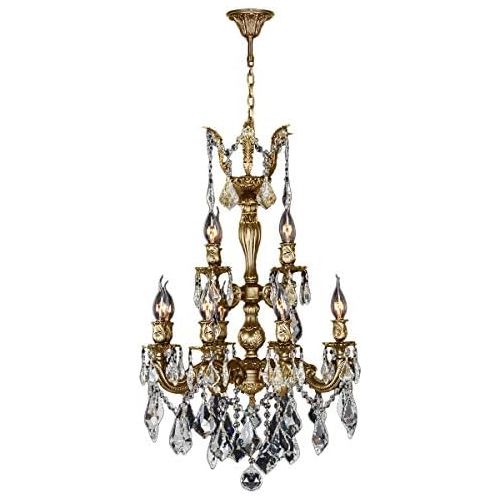  Worldwide Lighting Versailles Collection 12 Light French Gold Finish and Clear Crystal Chandelier 21 D x 32 H Two 2 Tier Medium