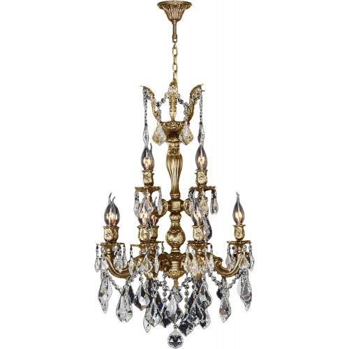  Worldwide Lighting Versailles Collection 12 Light French Gold Finish and Clear Crystal Chandelier 21 D x 32 H Two 2 Tier Medium