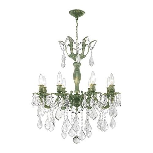  Worldwide Lighting Versailles Collection 8 Light Antique Bronze Finish and Clear Crystal Chandelier 23 D x 26 H Large