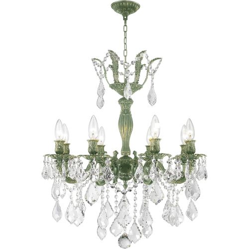  Worldwide Lighting Versailles Collection 8 Light Antique Bronze Finish and Clear Crystal Chandelier 23 D x 26 H Large