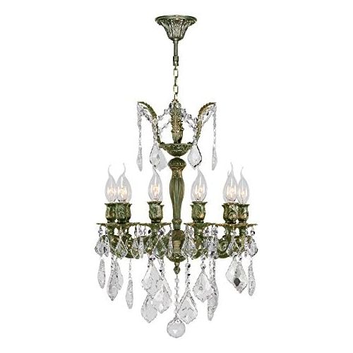  Worldwide Lighting Versailles Collection 10 Light Antique Bronze Finish and Clear Crystal Chandelier 17 D x 24 H Medium