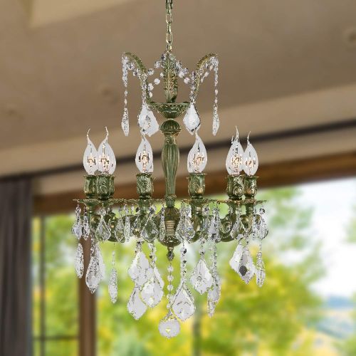  Worldwide Lighting Versailles Collection 10 Light Antique Bronze Finish and Clear Crystal Chandelier 17 D x 24 H Medium