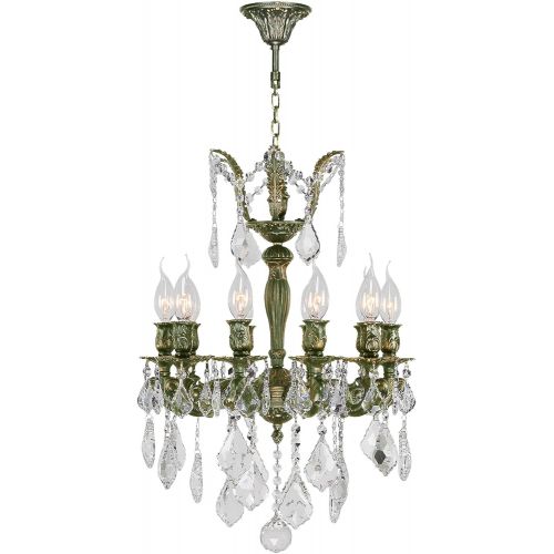  Worldwide Lighting Versailles Collection 10 Light Antique Bronze Finish and Clear Crystal Chandelier 17 D x 24 H Medium