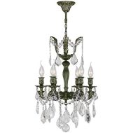 Worldwide Lighting Versailles Collection 6 Light Antique Bronze Finish and Clear Crystal Mini Chandelier 15 D x 22 H