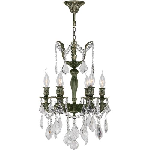  Worldwide Lighting Versailles Collection 6 Light Antique Bronze Finish and Clear Crystal Mini Chandelier 15 D x 22 H