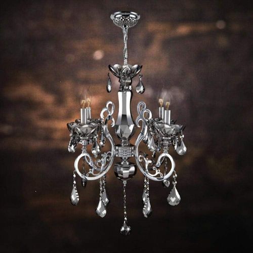  Worldwide Lighting Kronos Collection 4 Light Chrome Finish and Chrome Crystal Chandelier 20 D x 24 H Medium