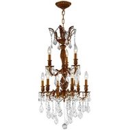 Worldwide Lighting Versailles Collection 9 Light French Gold Finish and Clear Crystal Chandelier 19 D x 33 H Medium