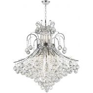 Worldwide Lighting Empire Collection 15 Light Chrome Finish Crystal Chandelier 25 D x 31 H Round Large