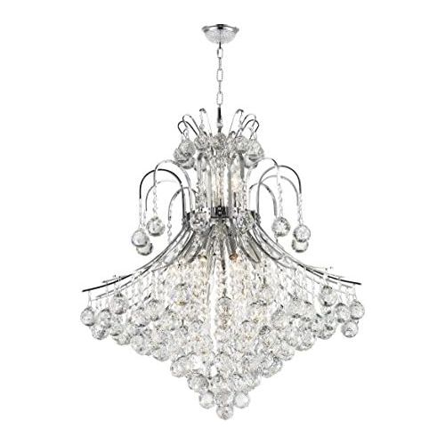  Worldwide Lighting Empire Collection 15 Light Chrome Finish Crystal Chandelier 25 D x 31 H Round Large