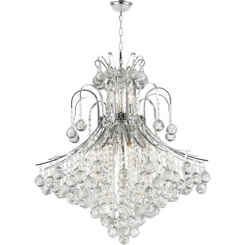  Worldwide Lighting Empire Collection 15 Light Chrome Finish Crystal Chandelier 25 D x 31 H Round Large