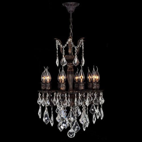  Worldwide Lighting Versailles Collection 10 Light Flemish Brass Finish and Clear Crystal Chandelier 17 D x 24 H Medium